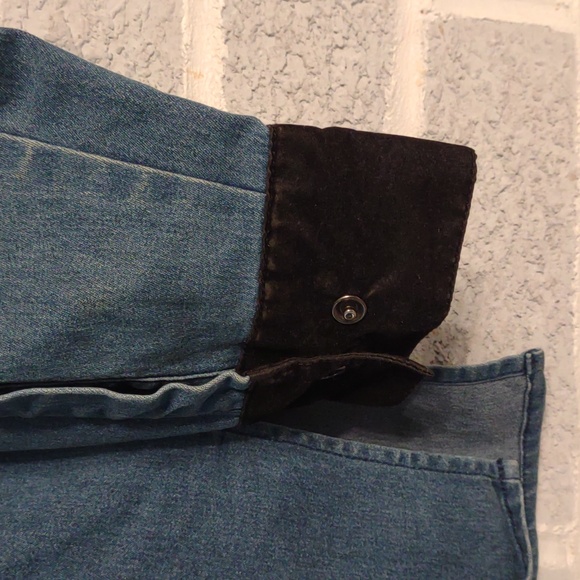 Vintage Victor Costa Women's Denim with Black Velvet Trim Beaded Jacket Small - Picture 5 of 16